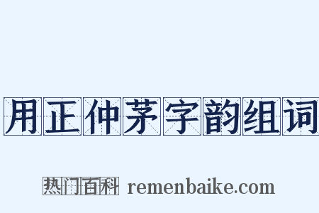 用正仲茅字韵组词是什么意思的图片
